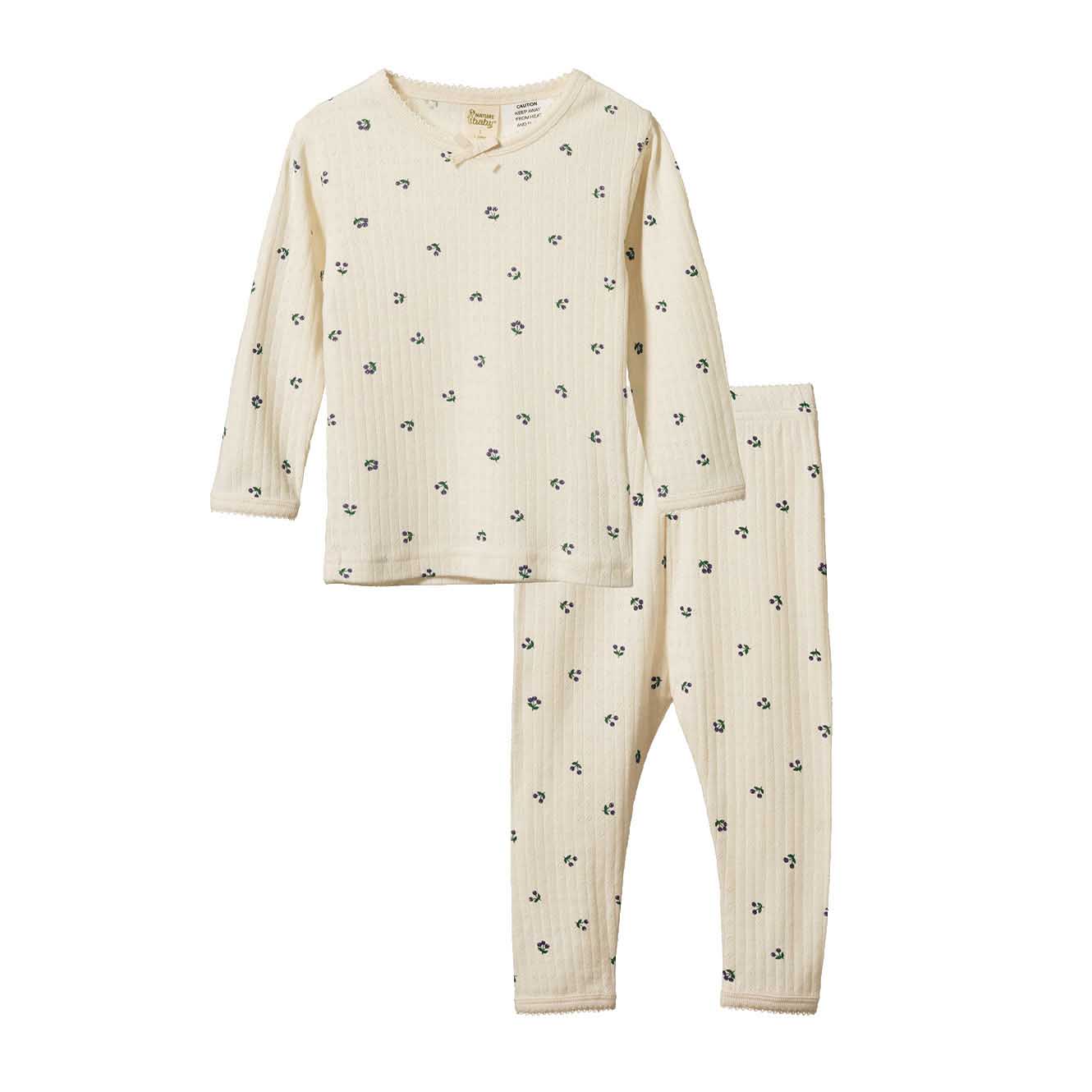 Nature Baby 2Pc Long Sleeve Pyjama Set Pointelle